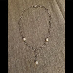 Sterling and freshwater pearl necklace; bolero